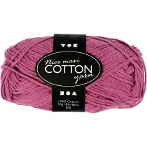 Pelote De Fil De Coton, Dim. 8/8, L : 80-85 M, Dim. Maxi, Violet, 50 Gr/ 1 Boule - CC Hobby