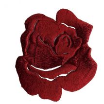 Lot De 3 Écussons Thermocollants Petite Rose Rouge Profond X3.5cm - MyMercerie
