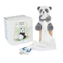 Unicef – Panda Avec Doudou Attache - Sucette - Doudou Et Compagnie - Bleu