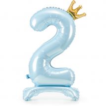 Ballon Debout - Chiffre 2 Bleu - PartyDeco