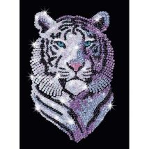 Sequin Art - Tableau Sequin Art Tigre Des Neiges
