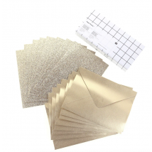 Set De Cartes Et Enveloppes A Paillettes – Or Et Paillettes - Rico Design - Beige