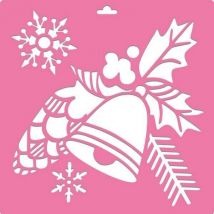 Pochoir Plastique Souple Réutilisable 30 X 30 Cm Fabrika Decoru Cloche Noel 182 - FABRIKA DECORU