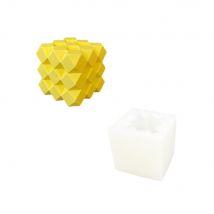 Moule En Silicone 6cm X 6cm - Cube Facetté - Jesmonite
