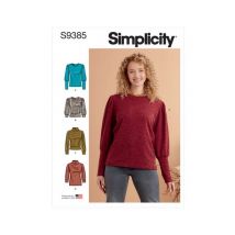Patron Simplicity 9385 - Hauts En Tricot Pour Femme Avec Variations De Longueur Et De Manches Du 34 Au 52 Fr Taille N°fr 34-42
