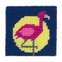 Kit Canevas Soudan Nathan Le Flamant 15 X 15 Cm - Com'1 Idée Rose - Com 1 Idée