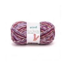 Laine À Chaussettes À Tricoter Eco Socks Life Color - 100 Gr - Grundl - Certifiée Oeko-tex 05 Violet - Gründl