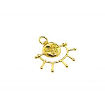 1 Pendentif Soleil Avec Visage 20*22mm Laiton Doré 18k - - PAS DE MARQUE -