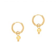 Boucles D'Oreilles Créoles Serena En Pierres Citrine - SLOYA