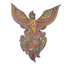 Puzzle En Bois - Le Phénix Flamboyant - Creatifwood