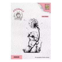 Tampon Transparent Scrapbooking Nellie's Choice Souris Fleur 029 - Nellie's Choice