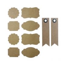 96 Stickers Kraft Baroques + 20 Étiquettes Kraft Fanion - Graine Creative
