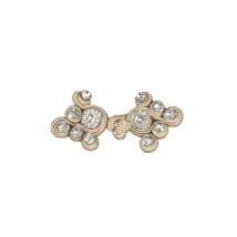 Lot De 5 Brandebourgs Textile Strass 75mm Beige - MyMercerie