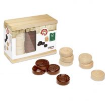 Pions En Bois Pour Jeu De Dames - Cayro
