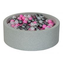 Piscine À Balles Aire De Jeu + 450 Balles Perle, Rose Clair, Argent - Velinda