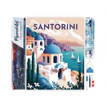 Diamond Painting Broderie Diamant Figured’art 40x50cm Toile Entière Roulée Avec Diamants Carrés - Affiche Poster Santorin - Figured'Art