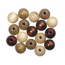 Assort. Perles En Bois Fsc 100%, 6mm Ø, Tons Bruns, Polies, 115 Pièces - Rayher