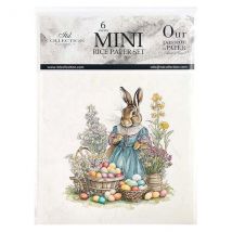 Lot De 6 Papiers De Riz Assorties 14,8 Cm Itd Collection Lapin Fleur Oeuf 119 - ITD Collection