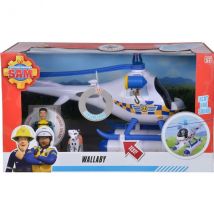 Coffret Sam Le Pompier : L'Hélicoptère De Police Avec Sons Et Lumières Et Rose + Chien - Figurine Et Accessoires - Simba - Simba
