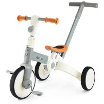 Hypermotion Vélo Multifonctions Draisienne Tricycle Pour Enfants Vélo 3 Ou 2 Roues À Pédales Amovibles - Poussoir Réglable - Gris