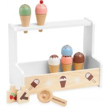 Marchande De Glaces - Mamabrum Marchande Enfant En Bois +3 Ans, Jouet Marchande Avec Accessoires