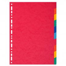 Intercalaires Carte 220g 10 Positions - A4 Maxi - Couleurs Assorties - X 25 - Exacompta