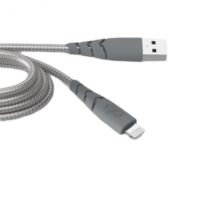 Force Power Câble Ultra-renforcé Usb A/lightning 2.4a Résistant À 50 000 Flexions À 180° 2m Gris