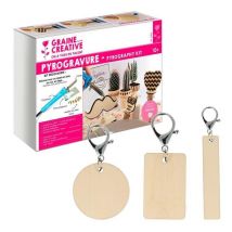 Coffret Pyrogravure Graine Créative + 9 Porte-clés Bois À Décorer Artemio - Youdoit