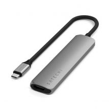 Satechi Hub Usb-c Slim Multiport 7-in-1 Ethernet 1gbit Power Delivery 100w Gris