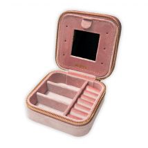 Boîte À Bijoux Velours Rose Pêche - Sloya