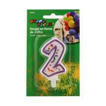 Bougie Anniversaire Chiffre 2 - Darda