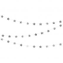 Guirlande Etoile Argenté - 3,6 M - PartyDeco