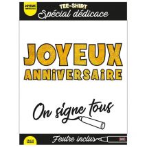 T-shirt À Dédicacer - Joyeux Anniversaire - Avec Feutre Inclus - Taille Unique - Studio H