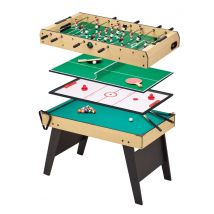 Kangui - Table Multi Jeux 4 En 1 Pour Toute La Famille - Baby-foot - Billard - Ping Pong - Hockey