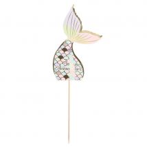 Cake Topper Sirène Pastel Et Or - Annikids