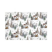 Tissu Coton Noël Forêt Belledonne Ecrue Vendu Au Mètre - Distrifil