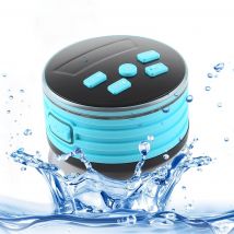 Enceinte Bluetooth Waterproof Ipx7 Haut-parleur Portable Avec Lumière Led Et Ventouse Son Haute-fidélité Radio Fm Bleu Yonis - Yonis