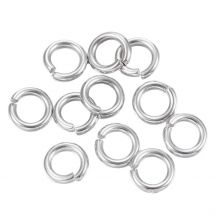 Lot De 50 Anneaux De Jonction Métal Argenté 6 Mm Acier Inoxydable 304 - Ouverts Connecteurs - La boutique de Karine
