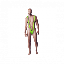 Maillot De Bain - Slip - Borat - Vert - Déguisement - Humour - Taille Unique - OUT OF THE BLUE