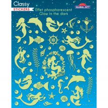 Autocollants Phosphorescents - Silhouettes De Sirènes - Global Gift