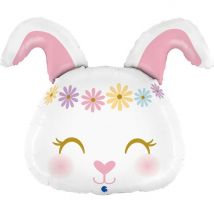 Ballon Aluminium Hélium Géant - Lapin Hippie 59 Cm - GRABO