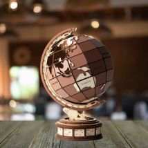 Puzzle 3d - Globe Terrestre En Bois - Robotime