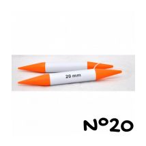 Aiguilles À Tricoter Circulaires Plastique De 12 À 20 Mm X 80 Cm - Gründl 20 Orange