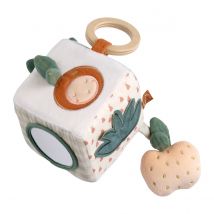 Cube D'Activités Bébé En Velours Blanc - Sauthon