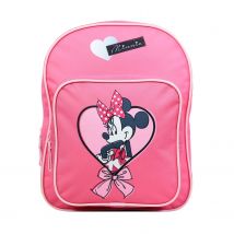 Sac À Dos 31 Cm Avec Poche Disney Minnie Coeur Rose Bagtrotter