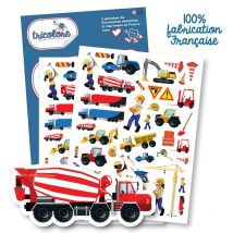 Gommettes - Travaux Publics - 96 Pièces - Tricolore - Tricotez-moi