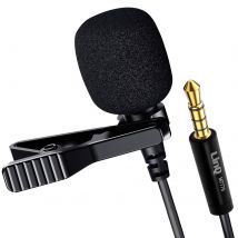 Micro-cravate Jack 3.5mm Avec Réduction De Bruit Clip Rotatif 1.5m Linq Noir
