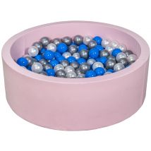 Piscine À Balles Aire De Jeu + 200 Balles Rose Perle, Bleu, Argent - Velinda