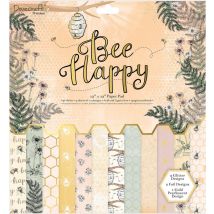 Bloc De 36 Feuilles Bee Happy 30,5cm X 30,5cm Dovecraft Scrapbooking
