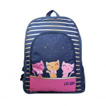 Sac À Dos 37 Cm Avec Poche Lili Lou Chat Bleu Bagtrotter - Bagtrotter